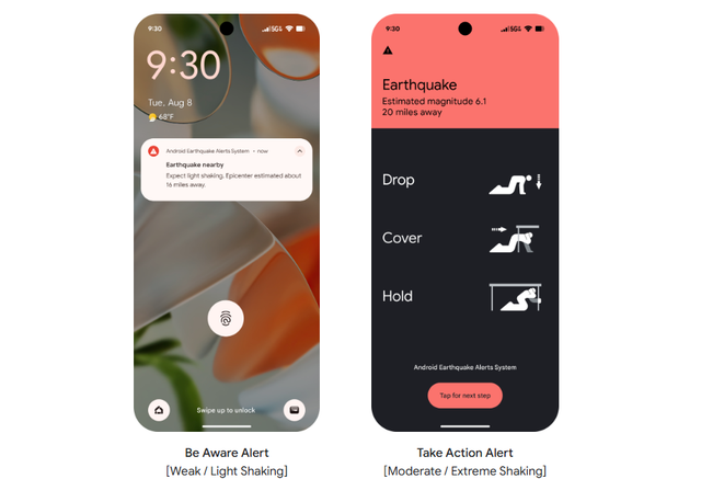 Aplikasi Android Earthquake Alerts (AEA) Google. Foto: Dok. Google