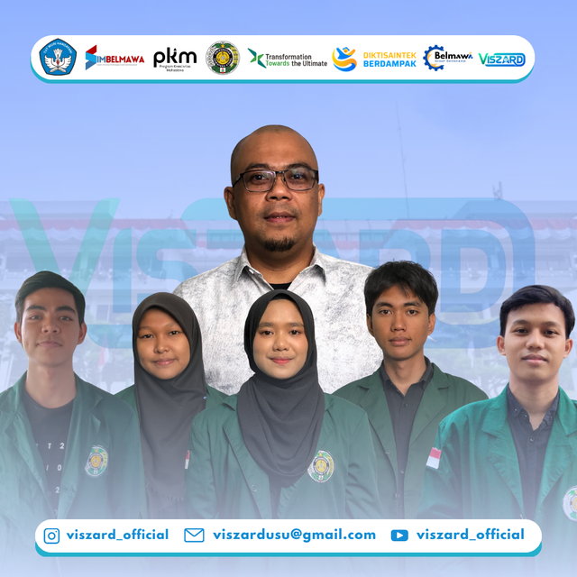 Gambar 1. Tim mahasiswa Universitas Sumatera Utara bersama dosen pembimbing dalam proyek VISZARD.