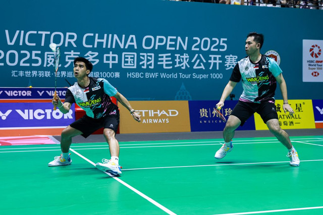 Sabar Karyaman Gutama/Reza Pahlevi di China Open 2025. Foto: PBSI