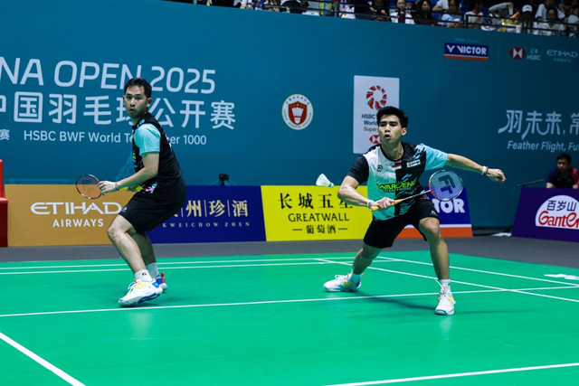 Sabar Karyaman Gutama/Reza Pahlevi di China Open 2025. Foto: PBSI