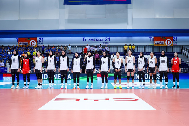 Timnas Voli Putri Indonesia jelang lawan Vietnam di Leg 1 SEA V League Women di Thailand pada Agustus 2025. Foto: Thailand Volleyball Association