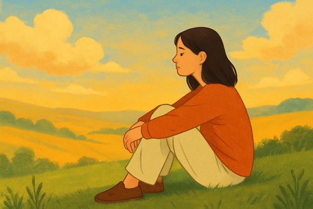 Ilustrasi menunjukkan ketenangan diri dan makna hidup tanpa ambisi besar, dengan menghadirkan harapan dan damai. Sumber Gambar:pixaby.com