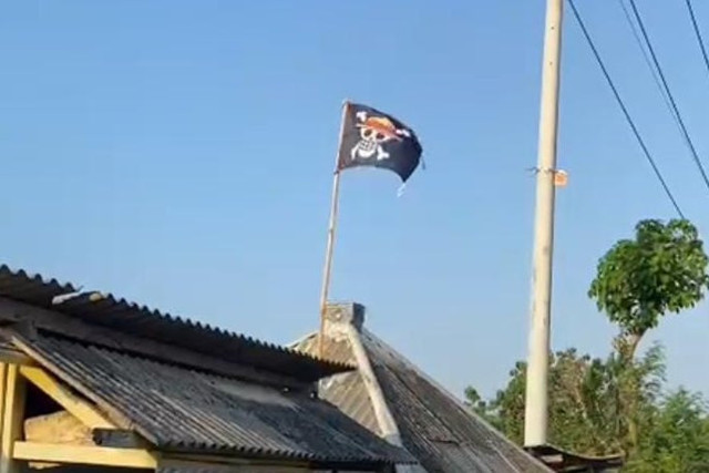 Bendera One Piece di Kecamatan Kerek, Kabupaten Tuban. Foto: Dok. Istimewa