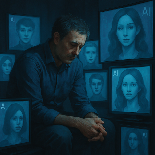 Ilustrasi Kesepian di Era AI (Foto: Pormadi)