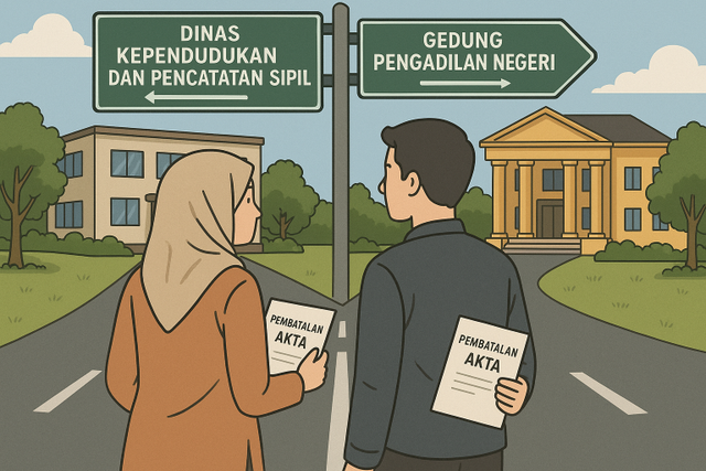Ilustrasi: antara menggunakan Contrarius Actus atau Melalui Pengadilan | by YSP