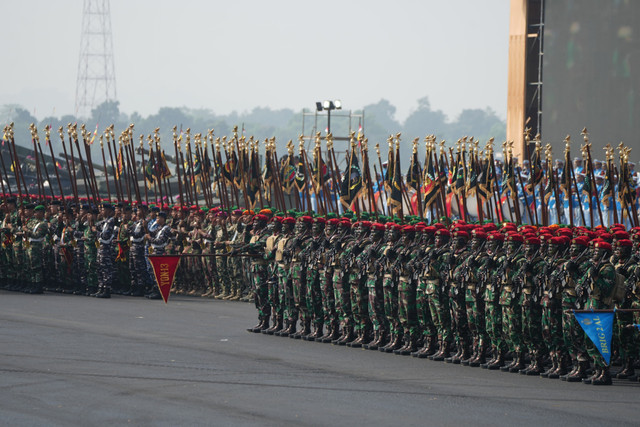 Suasana persiapan Upacara Gelar Pasukan Operasional dan Kehormatan Militer di Lanud Suparlan, Pusdiklatpassus Kopassus, Batujajar, Bandung, Jawa Barat, Selasa (5/8/2025). Foto: Puspen TNI