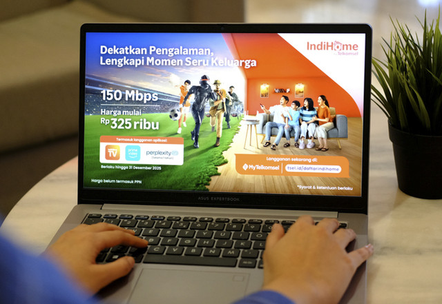 IndiHome tawarkan Paket Internet terbaru mulai Rp 230 ribu, dengan kecepatan internet 50–200 Mbps, sudah dilengkapi layanan video streaming, dan opsi lebih dari 110 saluran TV. Foto: Dok. Telkomsel