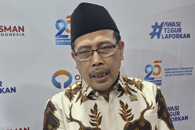 Ketua Ombudsman Mohammad Najih dalam forum publik RI di Gedung Ombudsman RI, Jakarta Selatan, Kamis (7/8/2025). Foto: Argya D. Maheswara/kumparan 