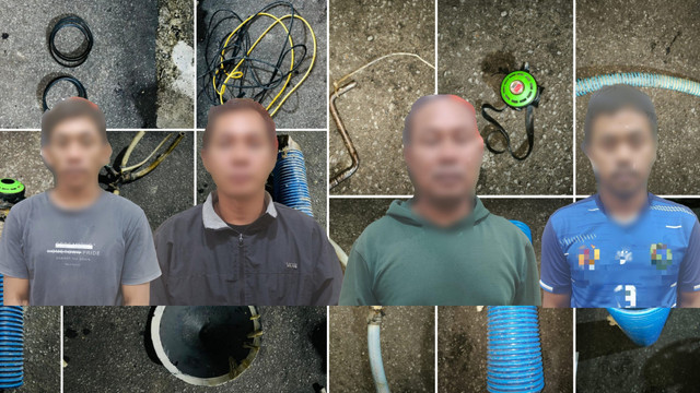 4 penambang emas ilegal diamankan Satreskrim Polres Sekadau. Foto: Dok. Polres Sekadau