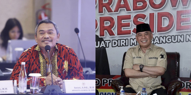 Kolase mantan anggota DPR RI, Satori dengan anggota DPR RI, Heri Gunawan.
 Foto: Dok. Istimewa