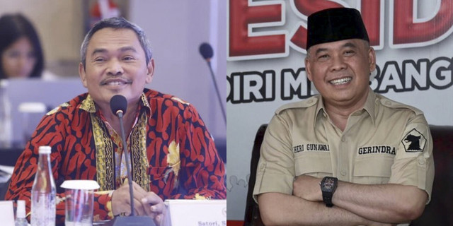 Kolase mantan anggota DPR RI, Satori dengan anggota DPR RI, Heri Gunawan. Foto: Dok. Istimewa