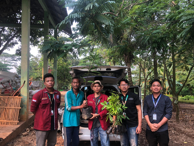 Pengambilan bibit pohon di kantor DLHK Keramatwatu Gunung Pinang