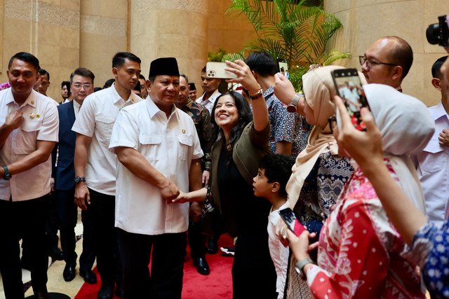 Tiba di Singapura, Presiden Prabowo disambut hangat diaspora Indonesia. Foto:  Rian - Biro Pers Sekretariat Presiden