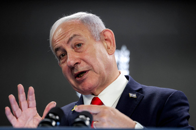 Perdana Menteri Israel Benjamin Netanyahu berbicara pada konferensi pers di kantor Perdana Menteri di Yerusalem pada 10 Agustus 2025. Foto: Abir SULTAN / POOL / AFP