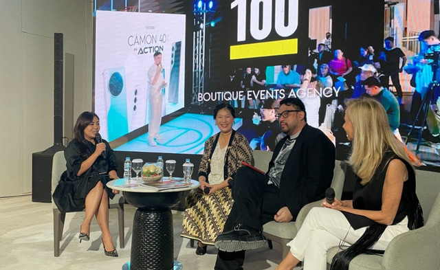 Thresia Mareta, Ramon Galicia, dan Bettina von Schlippe menjadi pembicara di acara talkshow JF3 Fashion Festival “Re-Crafted: a New Vision”, Summarecon Mall Serpong pada Rabu (30/07). Foto: kumparan/Zulfa Salman