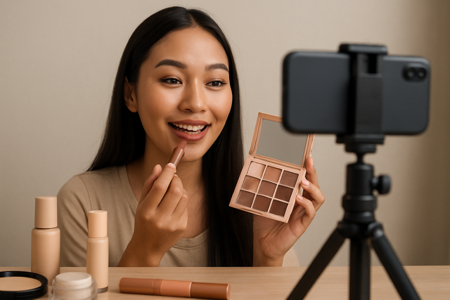 Ilustrasi promosi kosmetik lokal (Sumber: gambar generated AI)