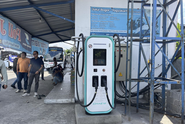 Uji coba bus listrik Kalista dengan Sumber Alam rute Bekasi-Yogyakarta. Foto: Fitra Andrianto/kumparan