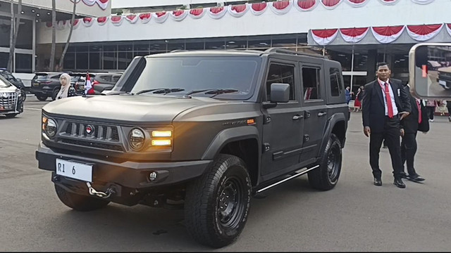 Penampakan mobil Maung Pindad Ketua DPR RI, Puan Maharani. Foto: Abid Raihan/kumparan