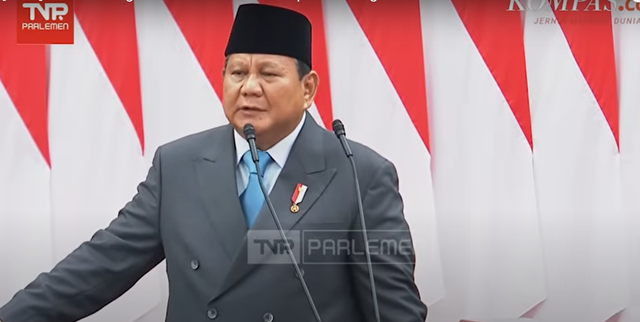 Presiden Prabowo saat pidato Sidang MPR