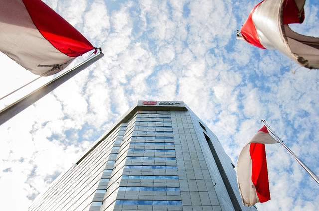 Gedung BJ Habibie yang berlokasi di Jalan MH Thamrin, Jakarta, saat ini menjadi kantor pusat dari Badan Riset dan Inovasi Nasional (BRIN). Foto: Diky Erfan/BKPUK BRIN