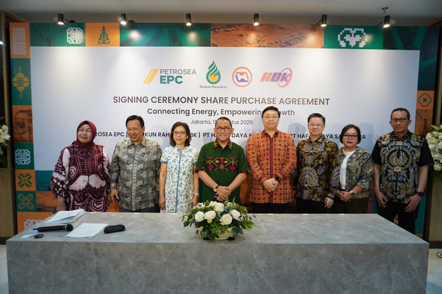 Emiten Petrosea Tbk (PTRO) dan Rukun Raharja Tbk (RAJA) akuisis Grup Hafar. Foto: PTRO dan RAJA.