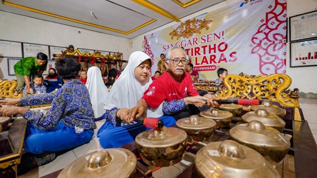 Suasana di Sanggar Jaya Tirtha Budaya Laras, di Desa Kaliombo, Kecamatan Purwosari, Kabupaten Bojonegoro, yang didukung PT Pertamina EP Cepu (PEPC) Zona 12. (Aset: Istimewa)