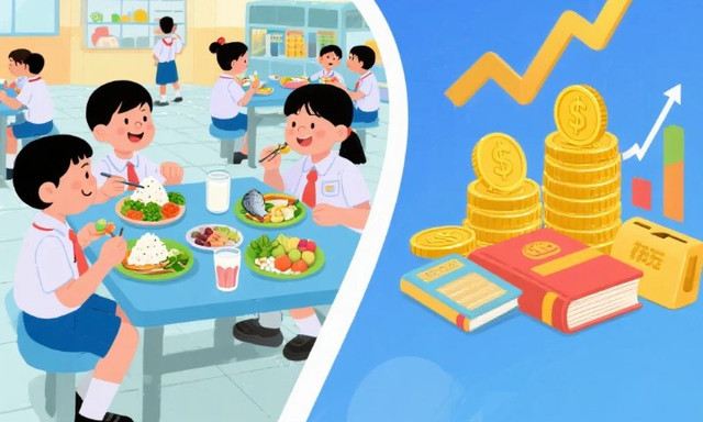 Ilustrasi dana pogram makan bergizi gratis (MBG): Gambar dihasilkan oleh Seedream AI