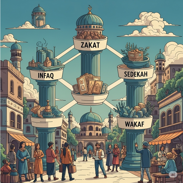 Ilustrasi Gambar ZISWAF (sumber: generate Gemini AI)