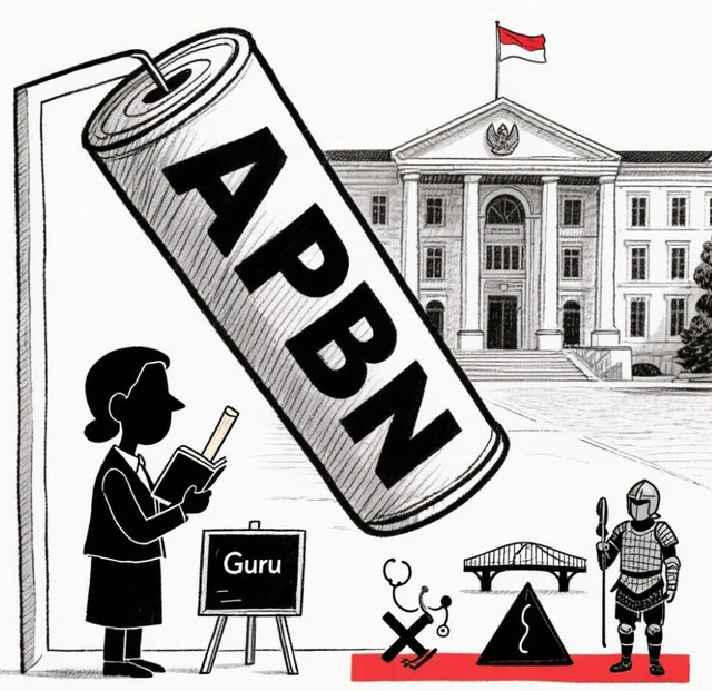 Ilustrasi Gaji Guru dan APBN: Gambar dihasilkan oleh Seedream AI