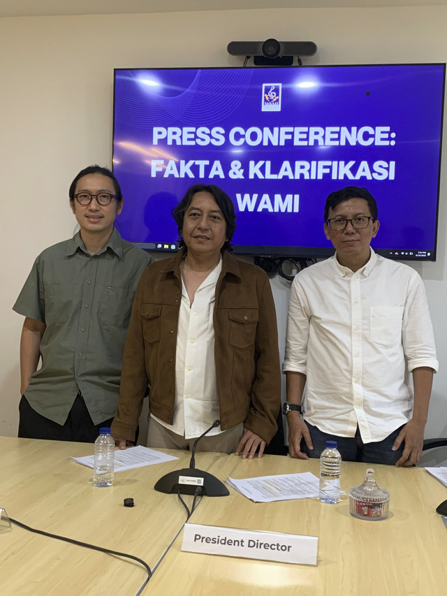 WAMI menggelar konferensi pers di Pancoran, Jakarta Selatan, Selasa (19/8/2025). Foto: Vincentius Mario/kumparan