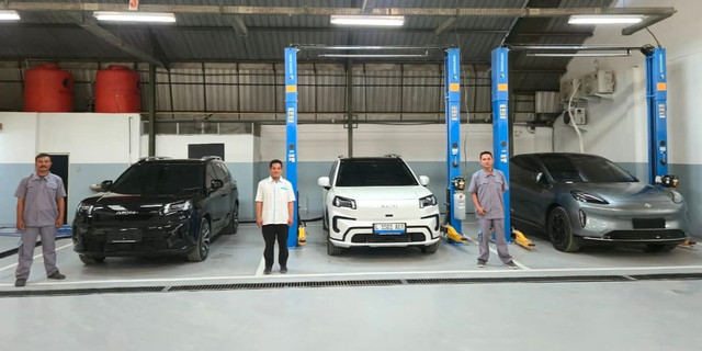Deretan mobil listrik GAC Indonesia. Foto: Istimewa