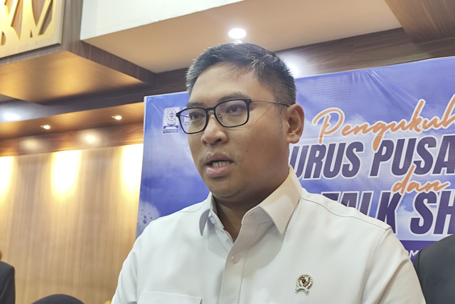 Wakil Menteri Pertanian (Wamentan) Sudaryono usai gelaran Pelantikan Pengurus Perhimpunan Meteorologi Pertanian Indonesia (Perhimpi) di Jakarta Selatan, Kamis (21/8/2025). Foto: Widya Islamiati/kumparan