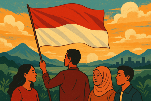 Ilustrasi Warga Indonesia yang Rindu Pulang ke Indonesia (Foto dibuat dengan AI)