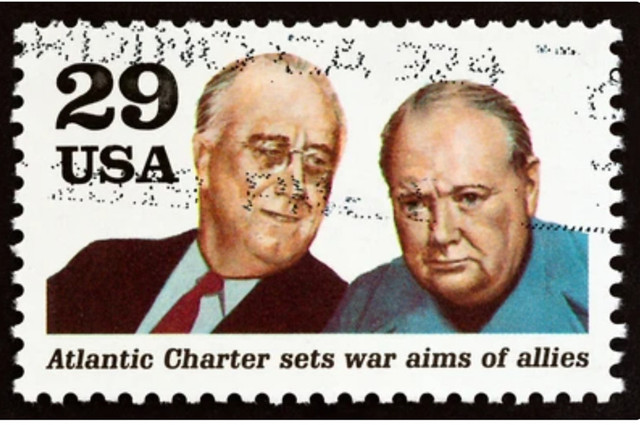 Franklin Delano Roosevelt dan Winston Churchill. Sumber: Shutterstock.