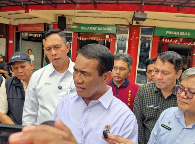 Menteri Pertanian (Mentan) Andi Amran Sulaiman di Pasar Bulu Sekarang, Sabtu (23/8/2025). Foto: Dok. Istimewa
