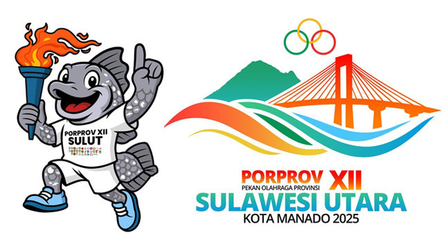 Logo dan Maskot Pekan Olahraga Provinsi (Porprov) XII Sulawesi Utara 2025. (foto: istimewa)