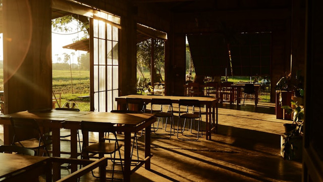 Tempat Ngopi Tepi Sawah di Sentul. Foto hanyalah ilustrasi bukan tempat sebenarnya. Sumber: Unsplash/Jetts Thanatip