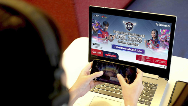 Dunia Games Laga (DGL) 2025, turnamen esports komunitas Mobile Legends: Bang Bang dengan total hadiah Rp260 juta membuka kualifikasi online hingga 25 Agustus 2025 melalui dg.life/dgl2025. Foto: Dok. Telkomsel