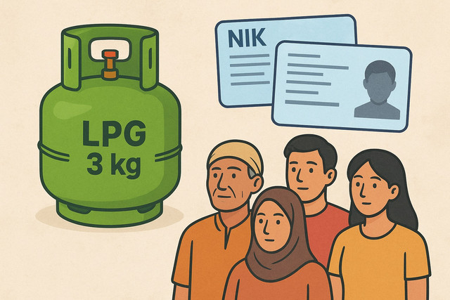 Ilustrasi LPG 3 KG, NIK dan Rakyat. (Foto: Idisign)