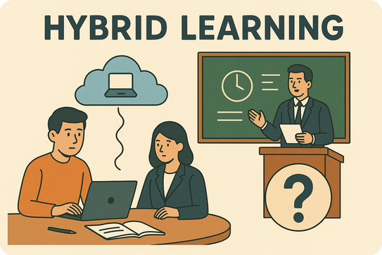 Ilustrasi Hybrid Learning (sumber: generate GPT AI)