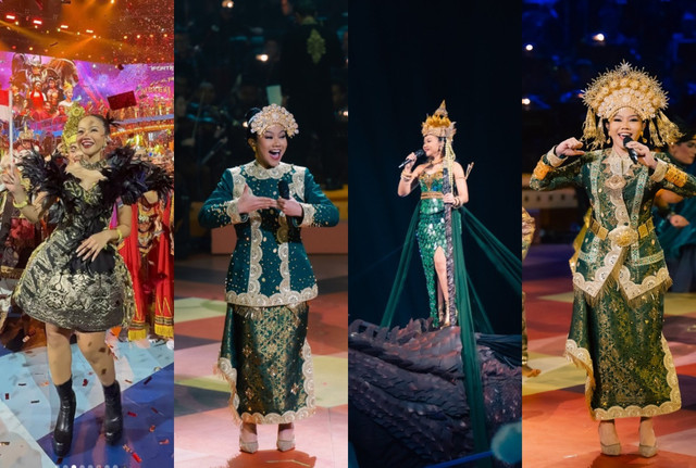 Deretan gaya Yura Yunita saat tampil di Pagelaran Sabang Merauke. Foto: Dok. Pagelaran Sabang Merauke, Instagram @yurayunita