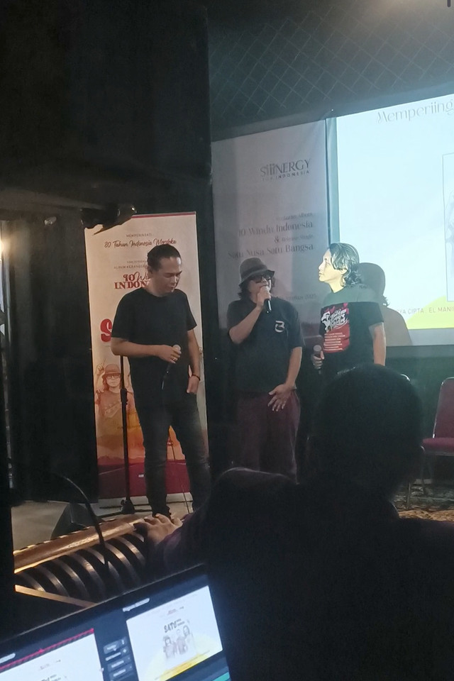 BIP dalam Syukuran Album Kebangsaan Volume 03 di kawasan Jagakarsa, Jakarta Selatan, Senin (25/8/2025).
 Foto: Giovanni/kumparan