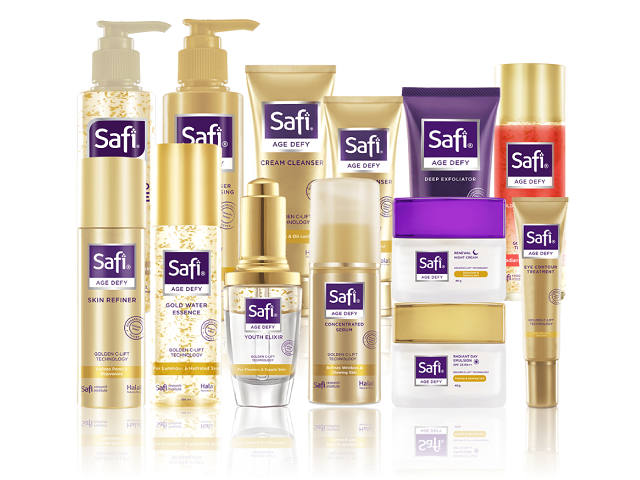 Macam-macam produk Safi dan kegunaannya. Foto adalah produk Safi Age Defy. Sumber: www.safiindonesia.com.