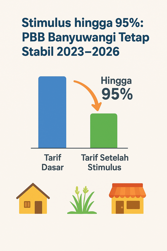 Ilustrasi grafik batang “Tarif Dasar vs Tarif Setelah Stimulus (60–95%) (sumber: Chatgpt.com)