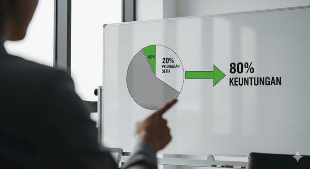 Ilustrasi prinsip 80/20 (Sumber: Gemini AI)