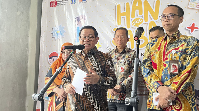 Gubernur DKI Jakarta Pramono Anung saat penutupan lomba HANJABA di Pusat Dokumen Sastra HB Jassin, Menteng, Jakarta Pusat, Kamis (28/8/2025). Foto: Nasywa Athifah/kumparan