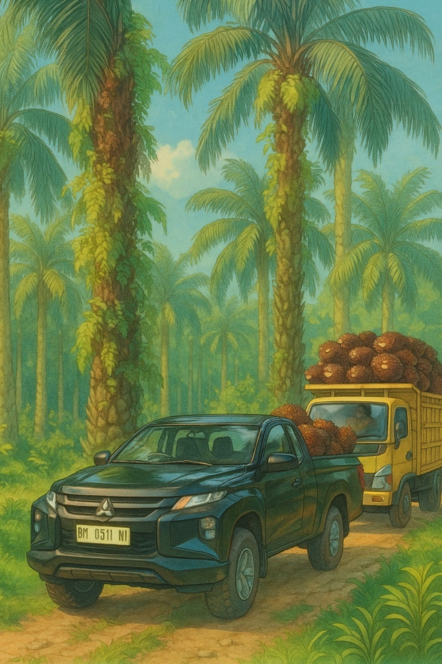 Ilustrasi ekonomi masyarakat Riau meningkat karena sawit (Foto: Irawan)