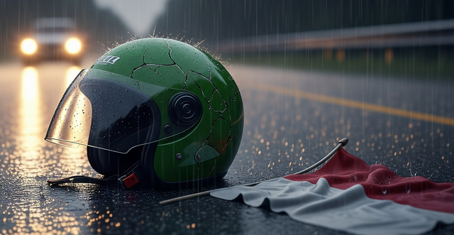 Demo yang mengakibatkan salah satu ojek online meninggal (sumber AI)