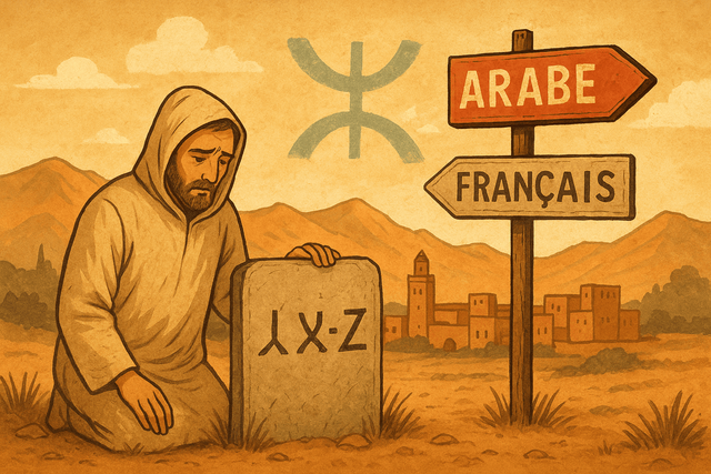 Ilustrasi Bahasa Amazigh Tergusur Bahasa Global (Sumber: Dokumen Pribadi)