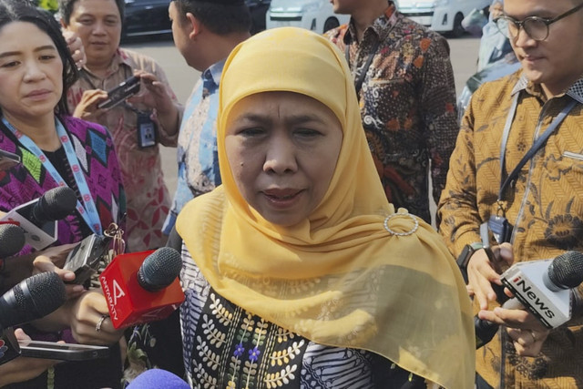 Gubernur Jatim Khofifah Indar Parawansa di Istana Negara pada Senin (1/9/2025). Foto: Luthfi Humam/kumparan